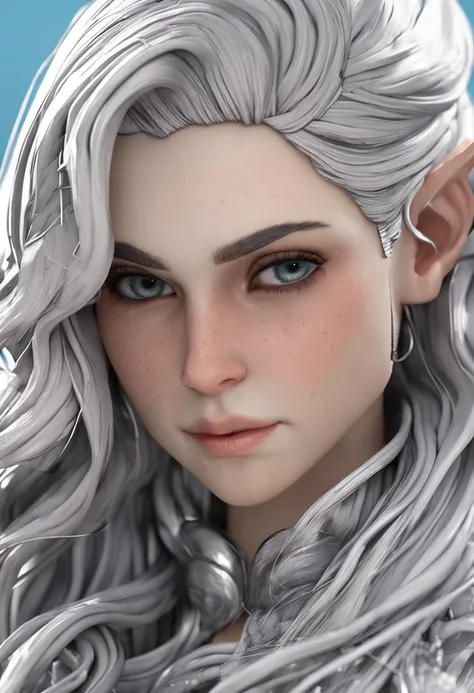 Um close up de uma garota de desenho animado com longos cabelos loiros, a character portrait inspired by senior character artist, Vencedor do concurso Polycount, arte de fantasia, Loira - Princesa Cabelos, photorealistic anime girl rendering, Artgerm ; mot...