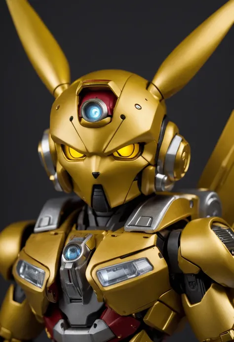 masterpiece,best quality, illustration, Pikachu wearing robot gundam suit,beautiful detailed glow,,detailed lighting,(beautiful detailed eyes:1.1),expressionless,