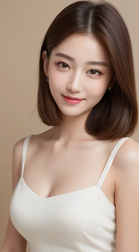 ((Best Quality, 8K, Masterpiece: 1.3)), 1girl, Slim Abs Beauty: 1.3, (Hairstyle Casual, Big Breasts: 1.2), Dress: 1.1, Super Fine Face, Delicate Eyes, Double Eyelids, Smile, Home