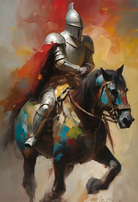 (Solemn royal knight),Armor，ride horse，The formation is neat,borgar，The foreground is a small flower，The front shadow is blurred，depth of fields，tmasterpiece，Light and shadow effects，Movie special effects