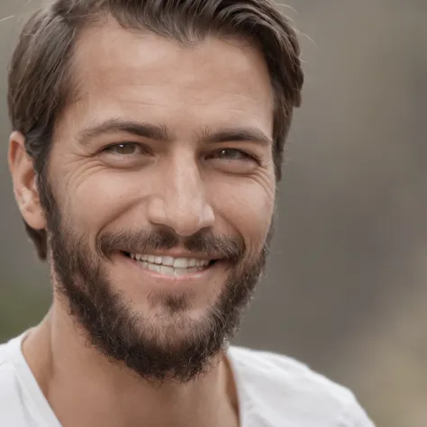 Um distinto homem idoso com uma barba bem aparada, um brilho nos olhos e um sorriso gentil.