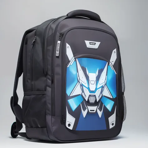 School bag made with the theme of (mecha), clear background