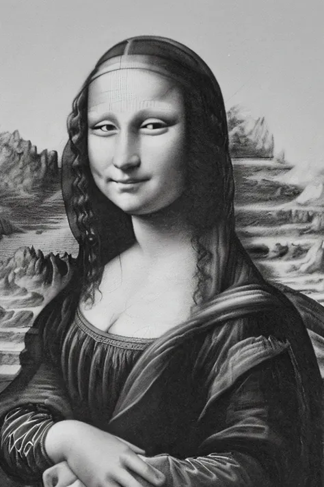 mona lisa pencil drawing