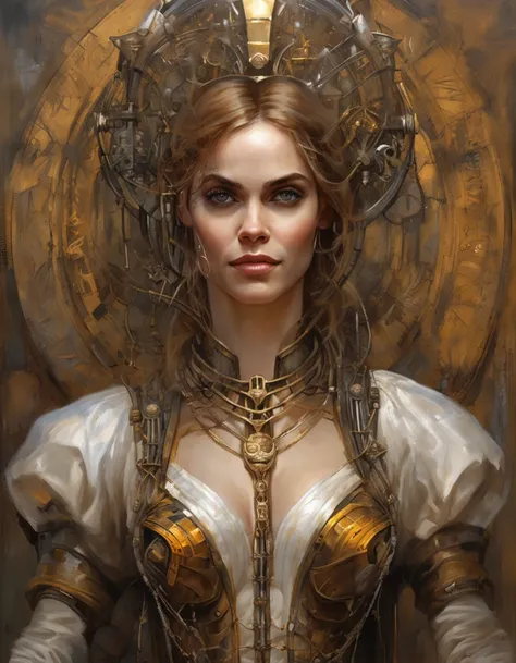 Emma Watson como bela mulher steampunk impressionante, ((corpo inteiro)), olhos ultra-detalhados, corpo ultra-detalhado, Nice perfect face with smooth skinice perfect face, corpo feminino deslumbrante, ((ultra-detailed hands)), obra-prima conceito de arte ...