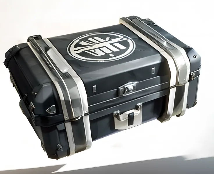 There is a black suitcase，There is a sign on it, loot box, marmoset toolbag rendered, marmoset toolbag, Made with Unreal Engine, fanbox, Luggage, Star Citizen Origin 100i, made in unreal engine, ue 4, ue4, video game item, marmoset toolbag rendered, unreal...