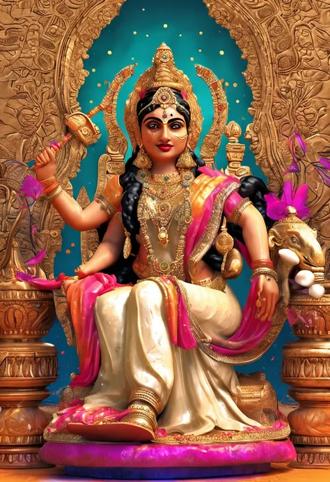 Damayanti the most beautiful heavy-figure princess of the Kingdom of Vidarbha, que se casa con el rey Nala del reino de Nishadha, de la antigua epopeya india mahabharata