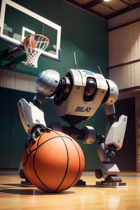 Robot playing basketball