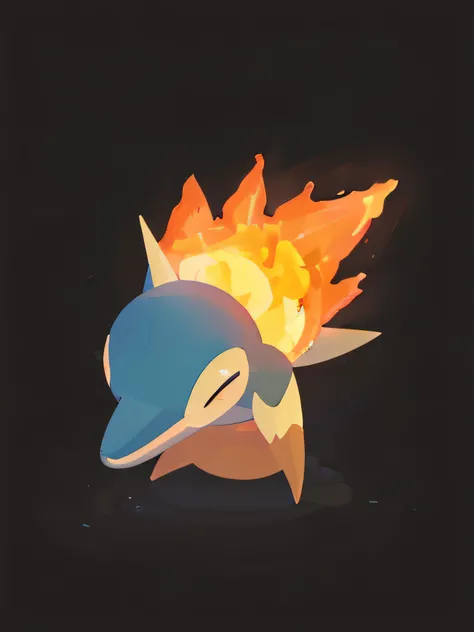 Pokemon wallpaper with dolphin with it has fire, illustration pokemon, conceptual mystery pokemon, pokemon art style, style of cute pokemon, weird pokemon, mystery pokemon, new pokemon, charmander, shifty, style of pokemon, vivy, author：Master of Han Chine...