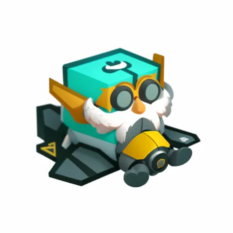 ((best quality)), ((masterpiece)), (detailed),1 man, beard,helmet and goggles,airplane,3d,cute,Symmetrical,Equidistant,3d rendering 2D, blender cycle,game icon