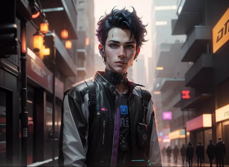 Cyberpunk stylish boy, 8k, ultra, realistic face