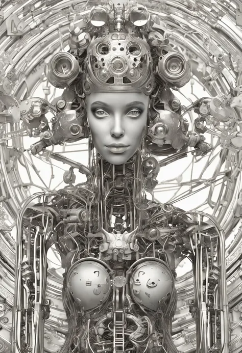 A robot drinking water，no coffee，profundidade de campos，fotorrealista，c4d, a closeup of a golden skeleton with gears and a clock, uma escultura surrealista inspirada em Igor Morski, Vencedor do Concurso Zbrush Central, kinetic art, intricate mechanical bod...