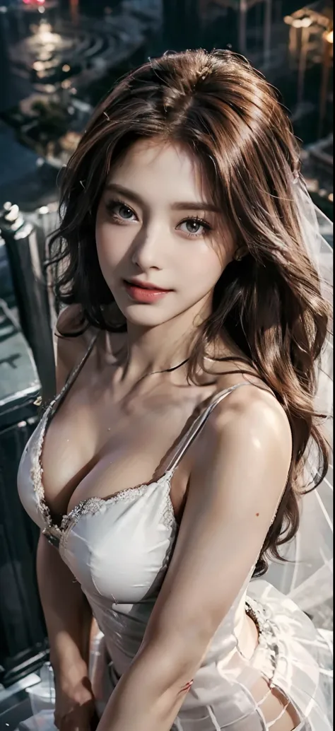 (((masutepiece:1.4, Best Quality:1.4, 8K,))), 超A high resolution, Physically Based Rendering, Full body portrait, Super Beautiful Sexy Woman, 24 year old, Detailed Big Eyes, Detailed thin eyebrows, Highlights in the eyes, (Half-erect brown hair), Highly de...