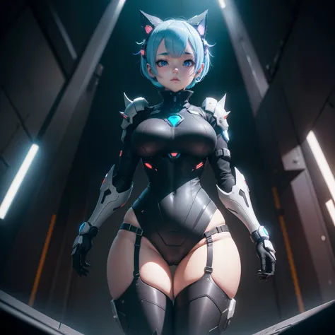 Anime characters standing in dark room with black background, 2b, 2 b, Biomechanical OPPAI, an oppai cyberpunk, Rem Rezero, Loli, gynoid body, SFW version, thicc, thick smooth warframe thighs, small curvaceous loli, frostbite 3 rendered, lewd poses, the an...