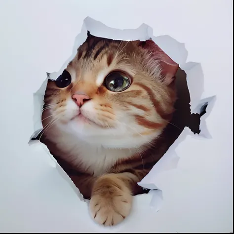 There was a cat looking through a hole in the wall, cat design, cute cat photo, !!! cat!!!, A cute cat, Cute cat, !!!! cat!!!!, cat detailed, Ultra photo realsisim!!!, ultra-realistic picture, cat photo, funny cat, cat head, microscopic cat, cute detailed ...