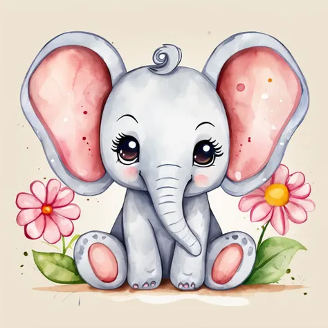 cute elephant, animals, cute,kawaii,chibi,simple background