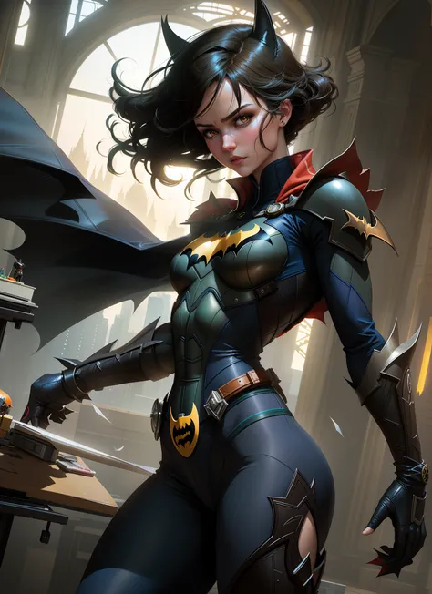 Batmans female Batgirl is standing in a large room, Krenz Cushart e Artgerm, Stanley Artgerm Lau, Artgerm Julie Bell Beeple, Aly Fell e Artgerm, Artgerm extremamente detalhado, gama murata e artgerm, Por Ruan Jia e Stanley Artgerm, Artgerm JSC