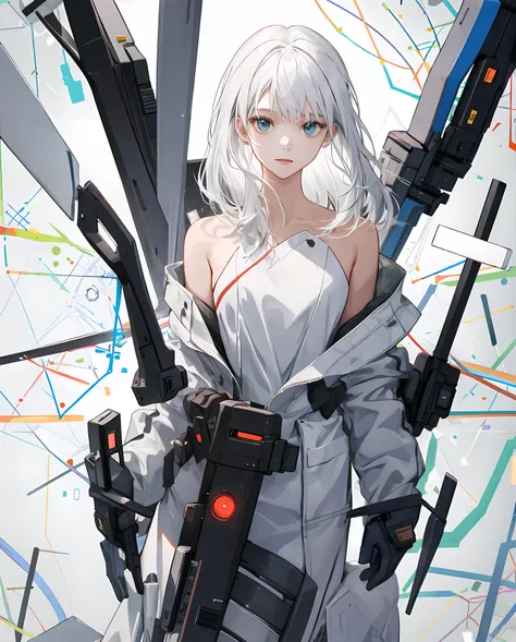 White-haired girl，Naked diagram