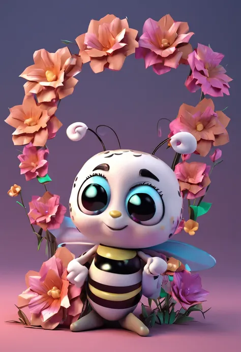 Bee IP，3 d model，3D model rendering，Lively and cute IP，There is styling，Pure background