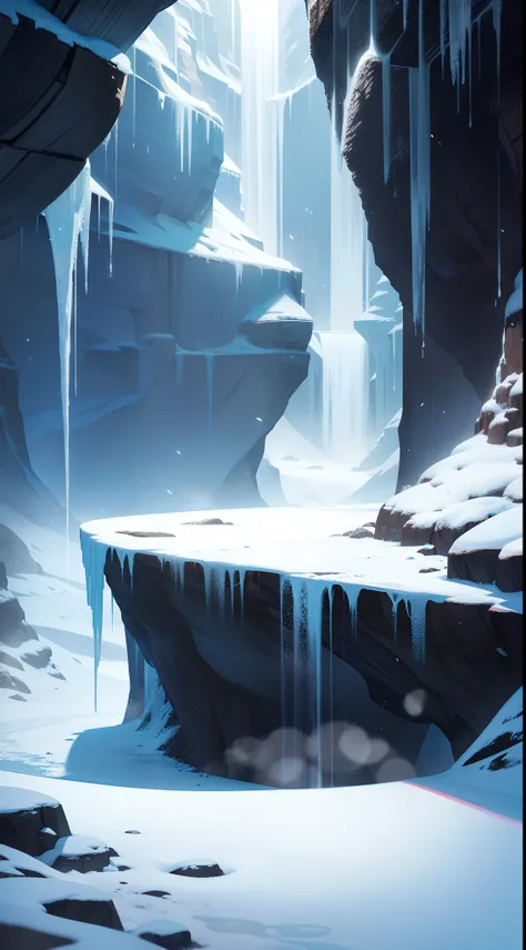 Frosty location, freezing, icy cavern