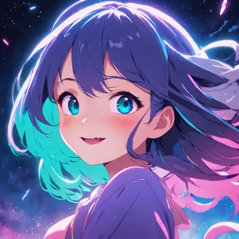 neon anime girl