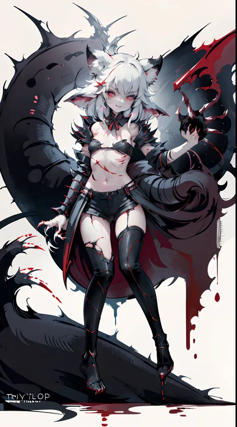 Fierce black cat，Dark red eyes，Close-up of extreme body details,White fangs,Sharp claws，Teeth and claws，blood-stained armor,The armor is tattered,Blood dripping,Blood dripped from the corners of the mouth,True blood,Full body like,Prepare for a raid