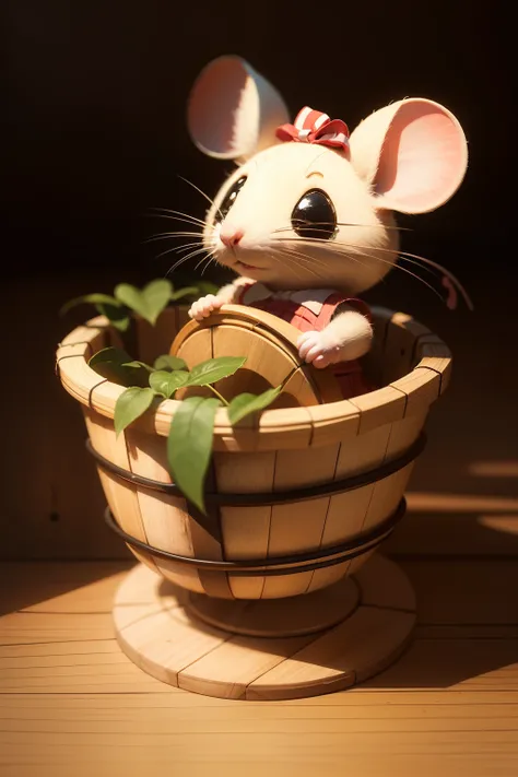 crying mouse in basket