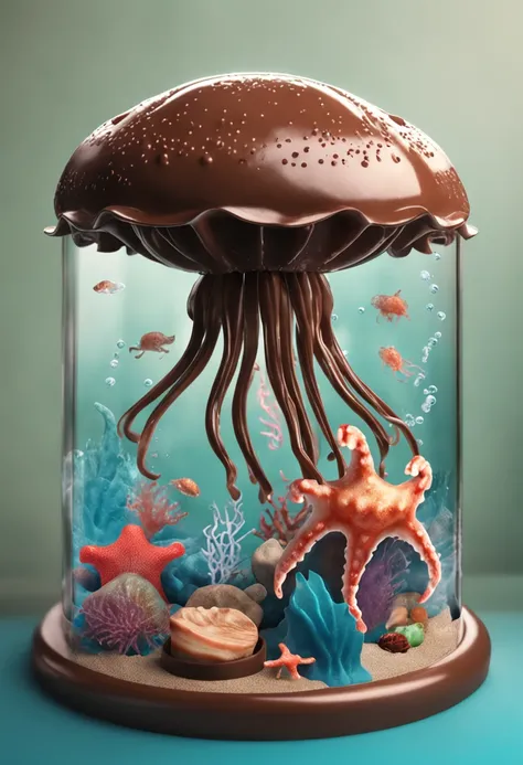 chocolate,sea creature,AngelT,jellyfish,wakame,crab