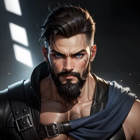 Vigilante das sombras masculino com barba