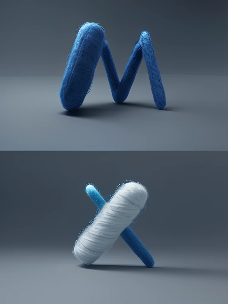 Felt style，adolable，made of wool，Artificial yarn，Light clean background，C4D style，3Drenderingof，