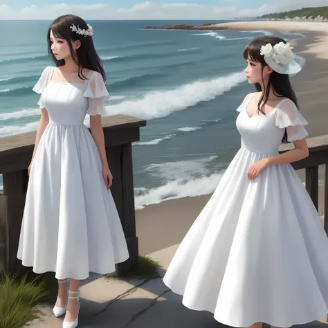 White dress by the sea