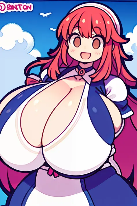 huge-breasted、BBW、A big smile