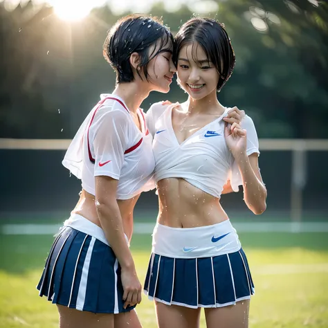 (2girls:1.5), (a detailed full-body RAW photo of a girl), (masutepiece:1.0), (Best Quality:1.4), (超A high resolution:1.2), (Photorealistic:1.4), 8K resolution, Canon EOS R5, 50 millimeters, absurderes, ultra-detailliert, (25year old), Sharp Focus, Cinemati...