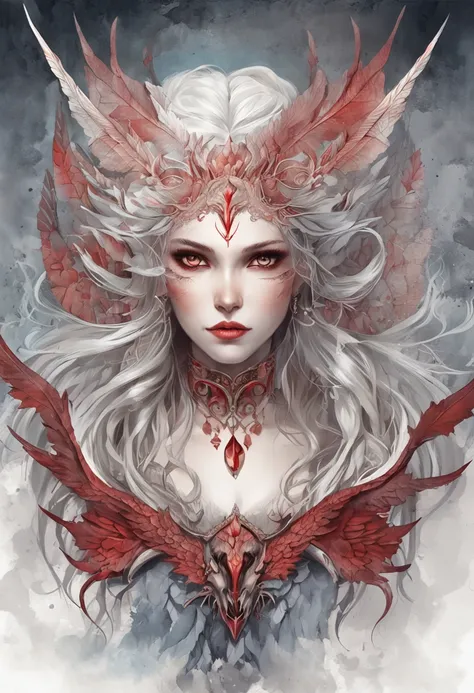 "Behold the red-winged female angel of crimson metal with white hair, Piercing crimson eyes, And pale skin standing in the twilight. Every detail of this mythical creature was captured with extreme quality, From the tattooed body to the very detailed face,...