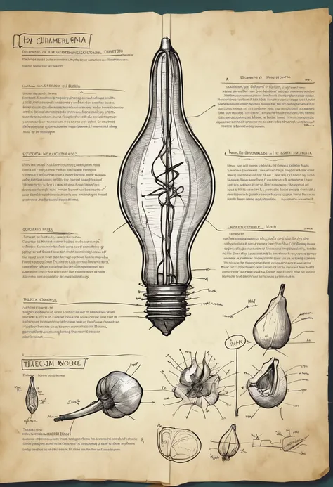 drawing of a bulb of garlic on a piece of paper, technical sketch, medical drawing with annotations, prop design, found schematic in a notebook, concept sketch, dissection sketch, object concept art, hand - drawn, hand-drawn, concept drawing, detailed but ...