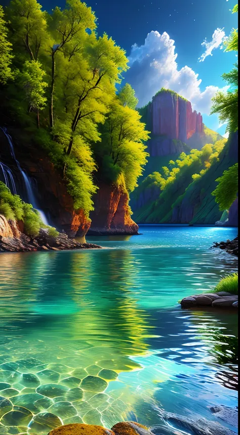 landscape, water (extremely detailed CG unity 8k wallpaper), the most beautiful artwork in the world, professional majestic oil painting, intricate, high detail, sharp focus, dramatic, photorealistic painting