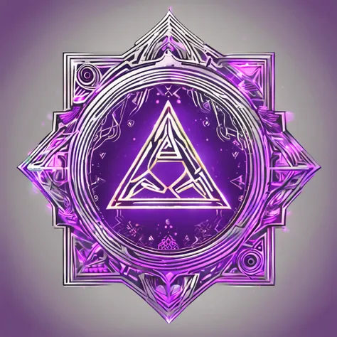 Logo design，Uppercase letters M and S，Occult elements，Six-pointed star magic array，Taijitu，vectorial，2D，Purple fluorescent background