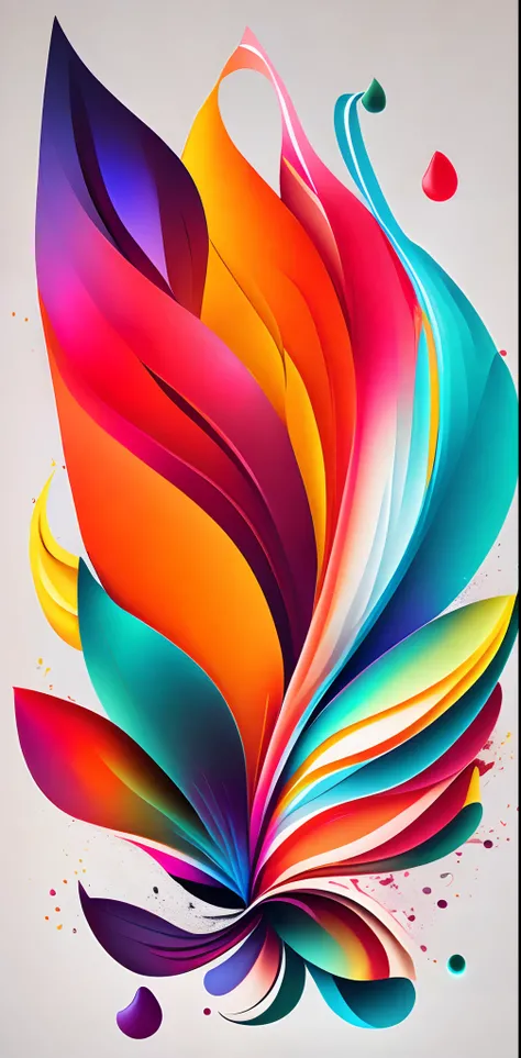 abstract rainbow lily flower,  wallpaper, flat design style, splash water, colorful, intricate