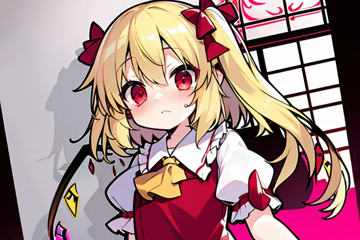 (Flandre Scarlet)、Petite、blushed face、shortsleeves、One girl、