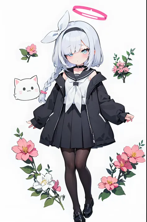 anime character with angel wings and a cat in a dress, anime visual of a cute girl, white cat girl, cute anime girl, small curvy loli, girls frontline style, cute character, cute anime catgirl, anime moe artstyle, anime girl with cat ears, young anime girl...