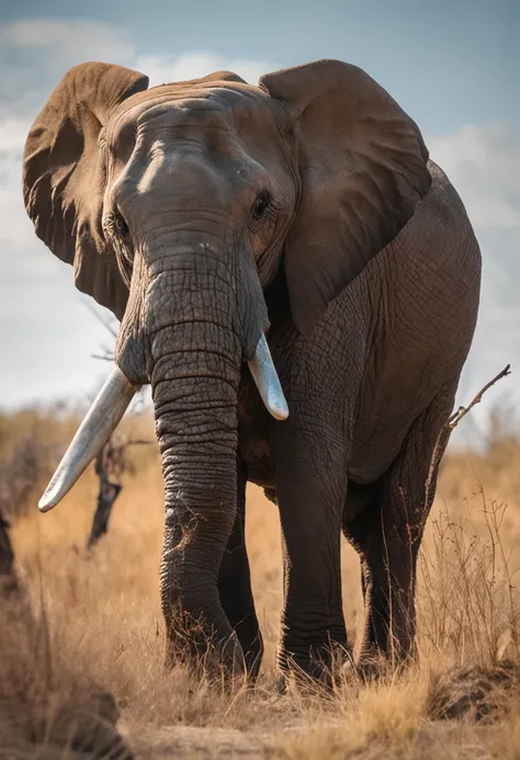 Tusks，Wilddieb，Elfenbein mit Blut bedeckt，elefanten，fotorealistisch，Elefanten werden gejagt，stehlen，Tusks，elefanten，Afrikanischer Elefant，4K