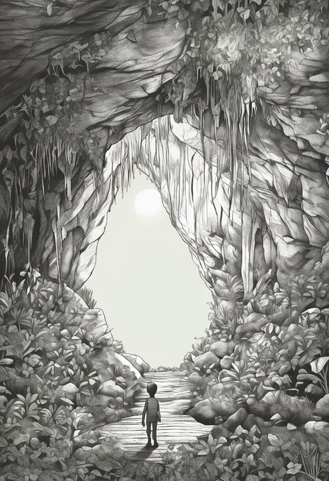 enquanto explorava a floresta, um menino de dez anos chamado Lucas se depara com uma caverna misteriosa. The entrance to the cave is surrounded by dense vegetation, And he notices a bright light green cloak hanging from a nearby branch. Curioso, Lucas deci...