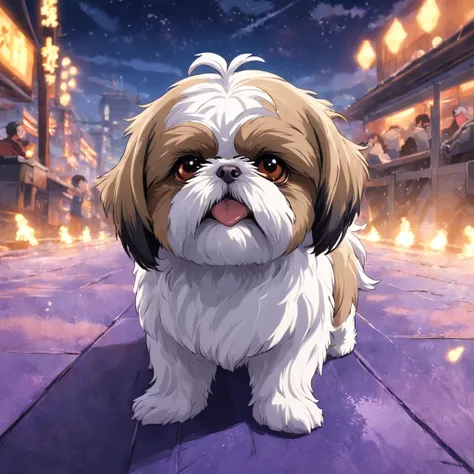 a shih tzu farejava os rastros de animais