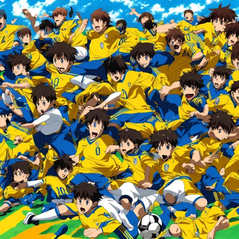 futebol brasileiro em forma de anime