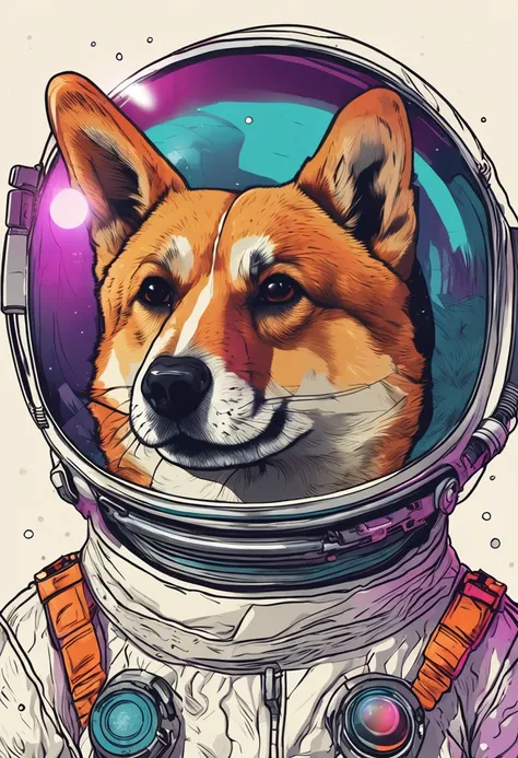 a close up of a dog wearing goggles and a space suit, corgi cosmonaut, shiba inu cosmonaut portrait, dog in a space suite, high quality portrait, high detailed illustration, extremely high quality artwork, highly detailed illustration, furry character port...