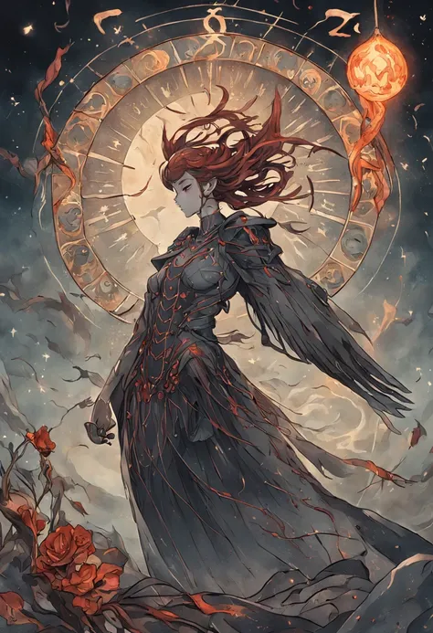 "A captivating and haunting depiction of the Scorpio zodiac sign in a macabre and artistically inspired tarot card illustration."