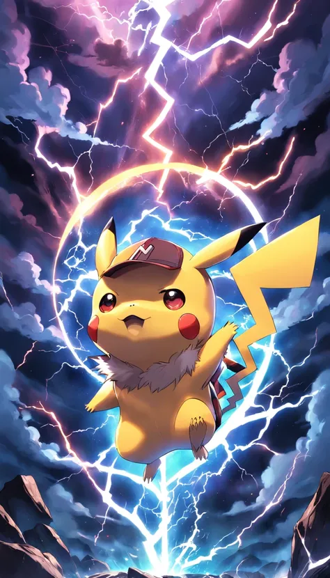 Make Pikachu with Lightning Backgrounds