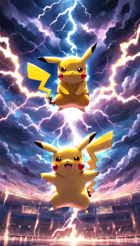 Make Pikachu with Lightning Backgrounds