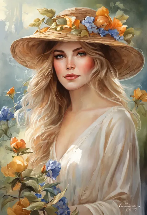 Hombre con cara de molesto, Mujer sentada en la cornisa con ojos llorones, flores, Tela larga y fluida para vestir, caras clarasMagalie Villeneuve, Magali Villeneuve, inspirado por Magali Villeneuve, graphic artist magali villeneuve, Magali Villeneuve y Mo...