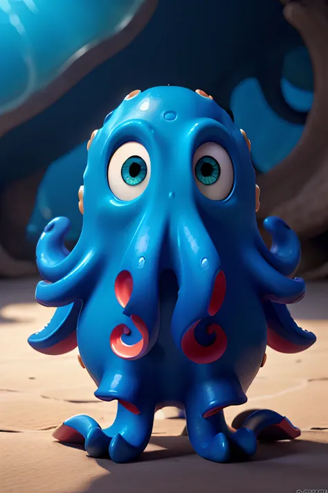 a blue octopus, realistic