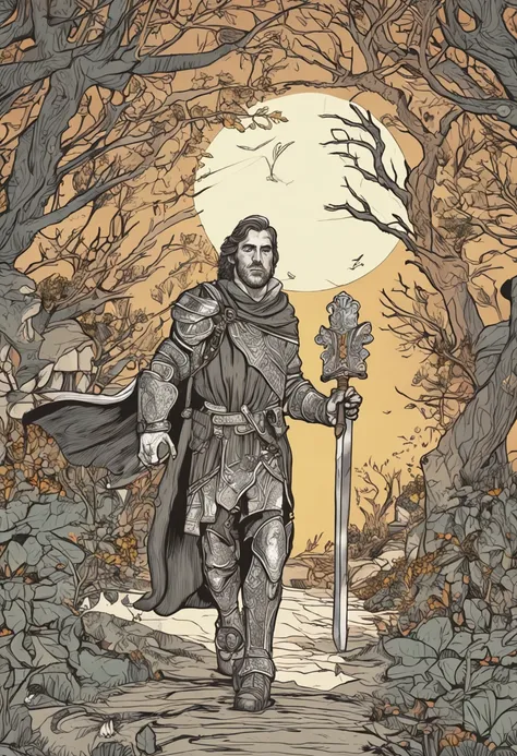 Create a 30-second video of the following story: Nas terras encantadas de Eldoria, where magic danced among the trees and magical creatures shared stories in the moonlight, lived an impeccable knight of honor: Sir Alistair. Ele personificava a coragem e a ...